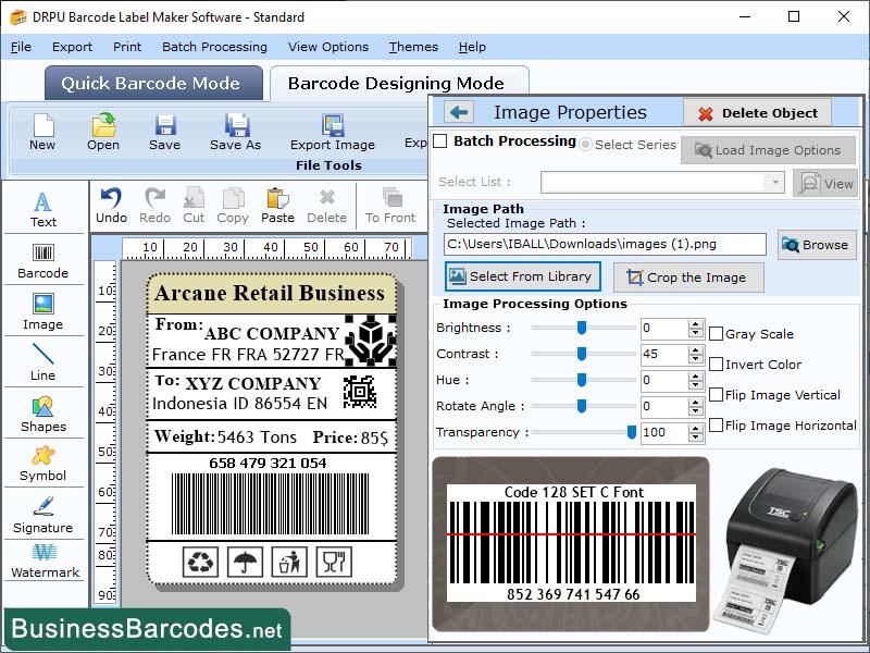 Printing Databar Code 128 Windows 11 download