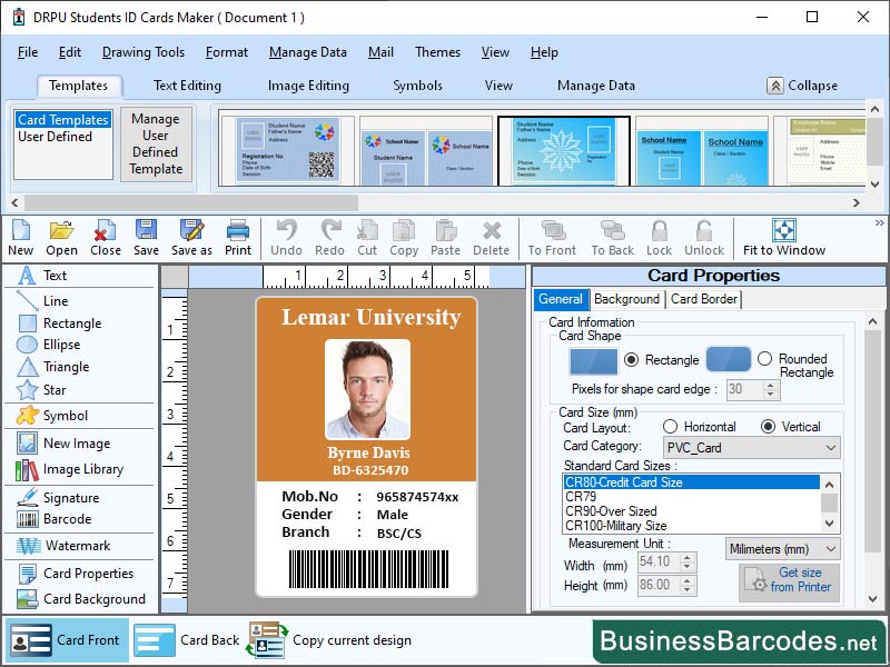Student Id Badge Designing Software, Unique Id Cards Designs, Stylish Student Id Card Maker, Buy Software for Id Badge Designs, Download Student ID Card Maker, Minimalist Layout Identity Cards, Multiple Themes for Student Id Cards, Print Id Card Tool
