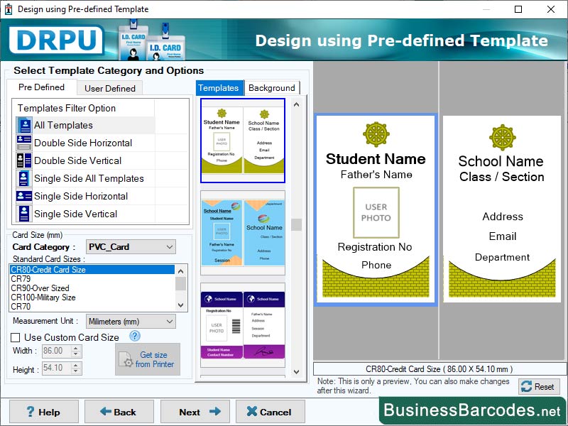 Screenshot of Template ID Badge Maker Tool 7.9.5.4