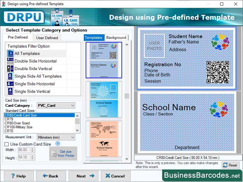 Screenshot of Student Identity Card Maker Software