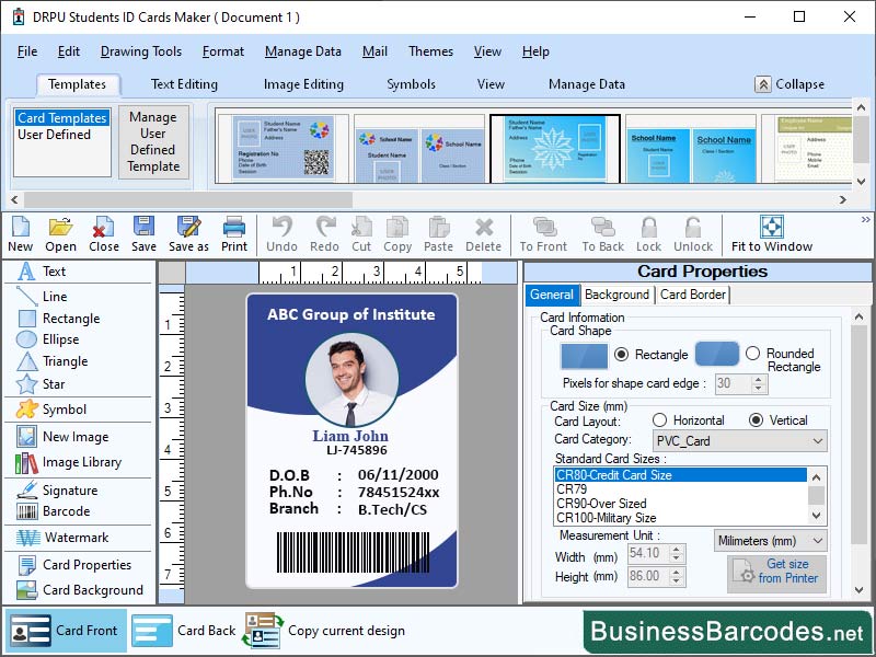 Student ID Card Program, Create and Print for ID Card, Design ID Card Template Tool, Database Management ID Card, Data Collection for Student Id Card, ID Card Template Software, ID Card Symbol Design Application, Tagline or Motto for ID Card