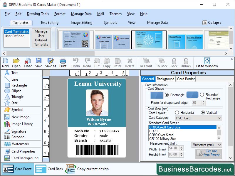 Windows 10 Design Elements Student ID Card full
