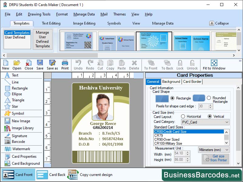 Screenshot of Student ID Card Data Managing Software 11.4