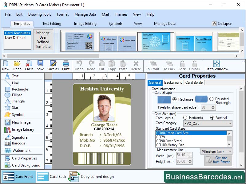 Student ID Card Data Managing Software screenshot