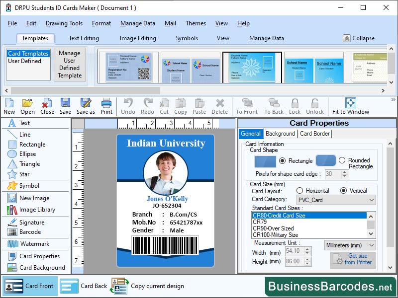 Screenshot of Install Student Id Card Maker Tool