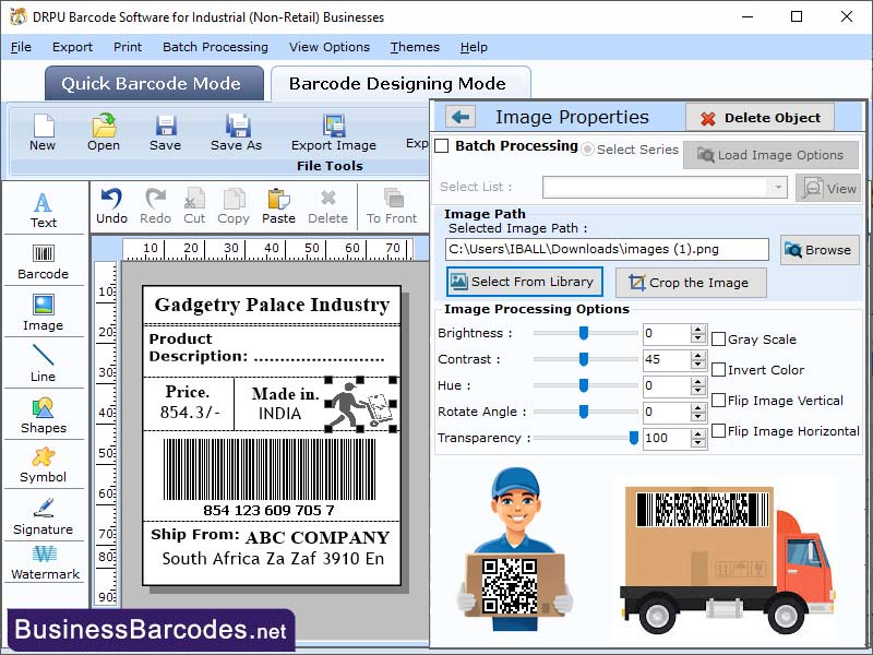 Screenshot of Shipping Label Printing Software