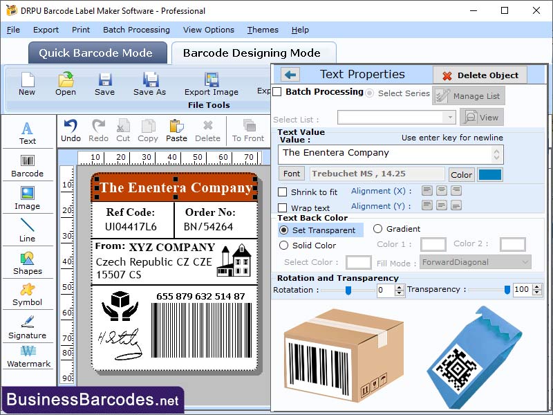 Screenshot of Barcode Inventory System