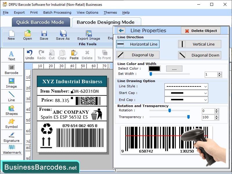 Screenshot of Tracking and Labeling of Barcode Goods