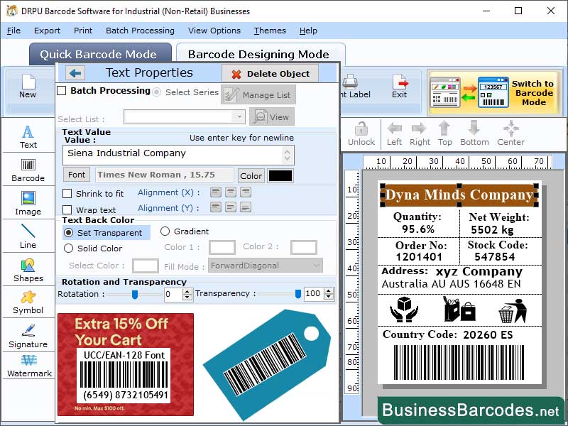 EAN 128 Barcodes Application Windows 11 download