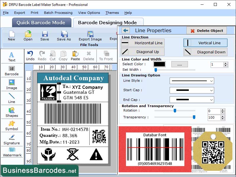 Screenshot of Barcode label Software for Inventory