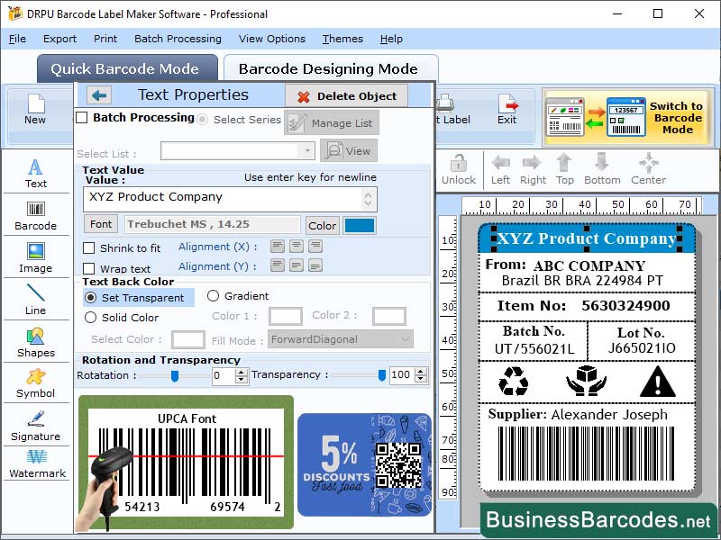 Readable UPCA Barcode Tool Windows 11 download