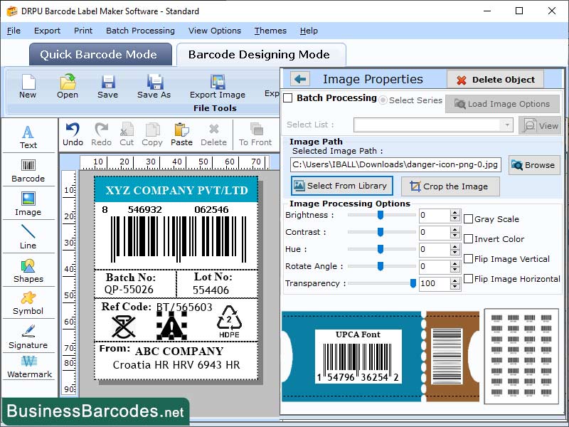 Screenshot of Online EAN-8 Barcode Generator