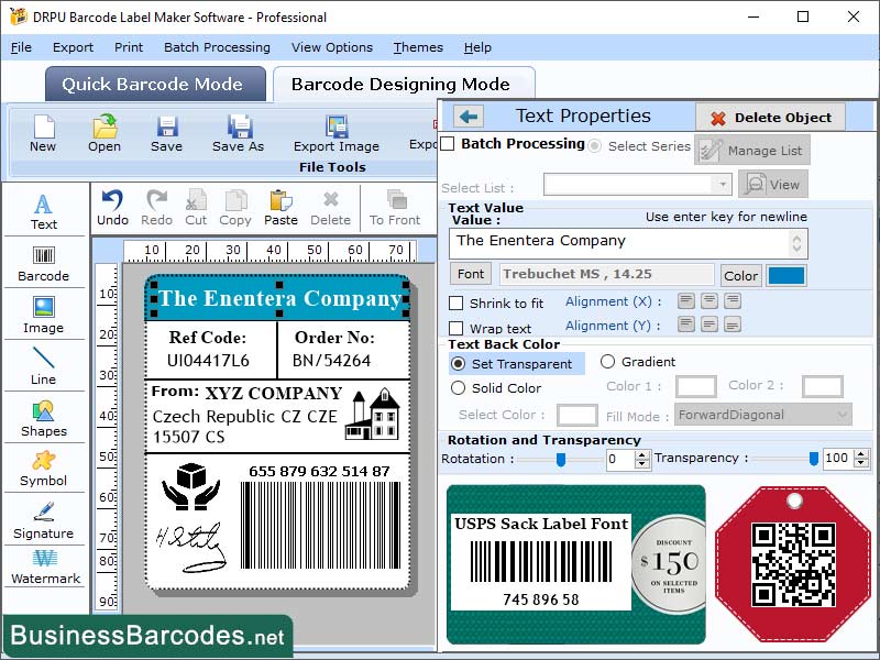 Screenshot of Decoder for USPS Barcode Label