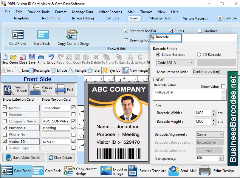 Screenshot of Visitor Id Badge Software for Businesse 6.9.9