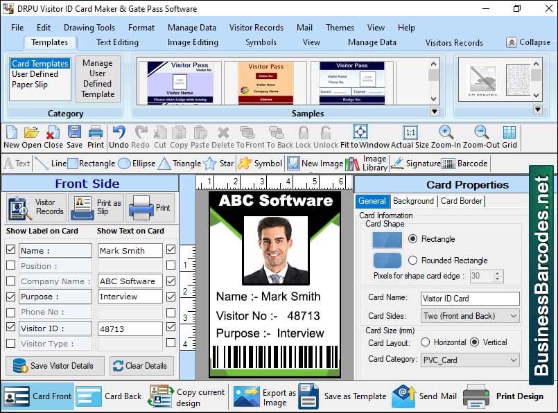 Screenshot of Visitor Management System Software