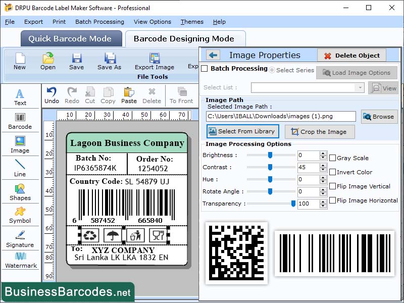 Screenshot of Barcode Quality and Verification