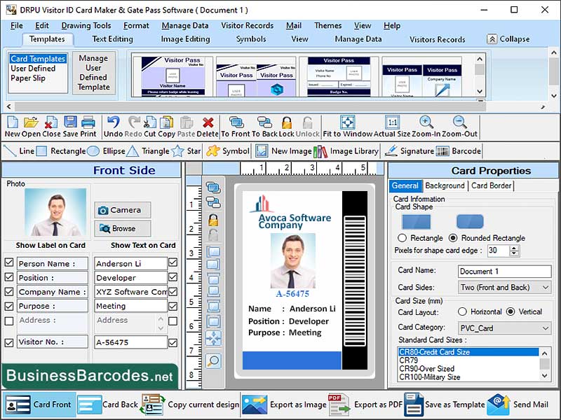 Screenshot of Visitors Identification Card Maker 9.7.1.7