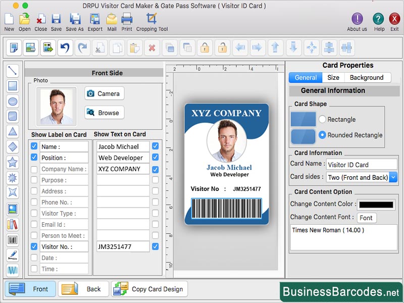 Screenshot of Visitor Identity Card Maker for Mac