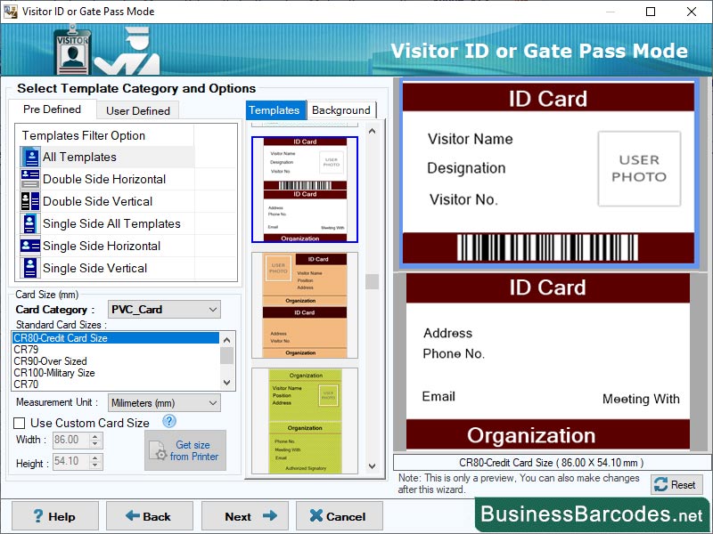 Screenshot of Visitor ID Card Maker Software