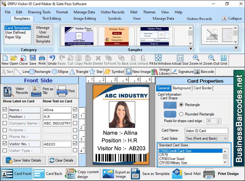 Visiting ID Card Designing Software, Official ID Cards Designing Program, Visiting Card Printing Application, Software for Generating ID Cards, Designing and Modifying ID Card, Windows Supported Id Card Maker, Best Visiting Card Printing Application