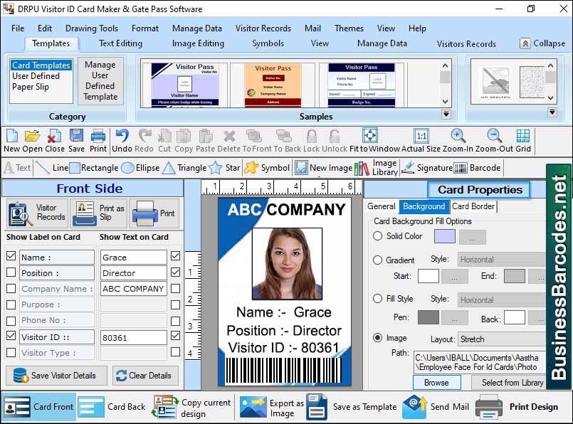 Visitor ID Card Designing Software Windows 11 download