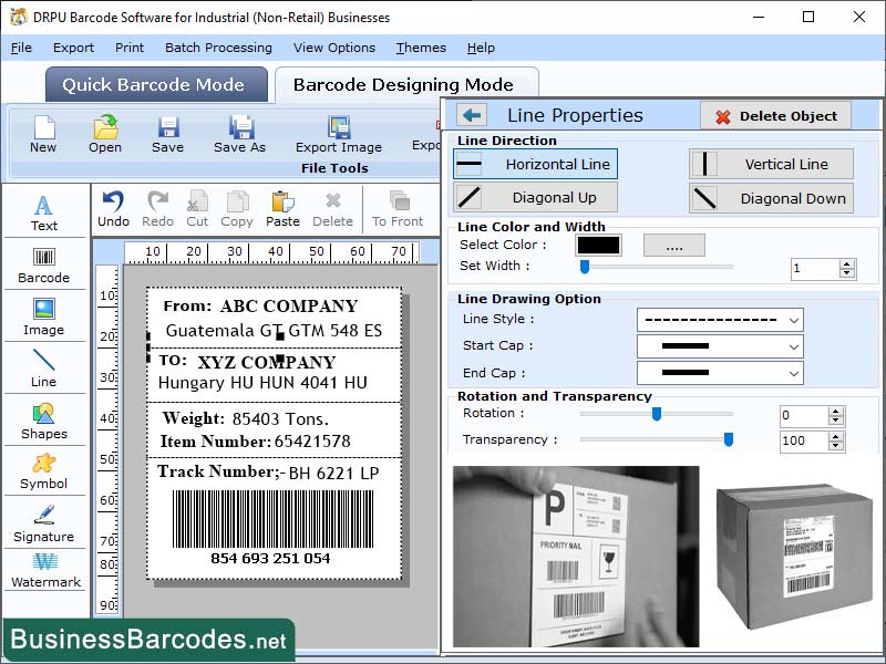 Screenshot of Barcode Industrial Implementation