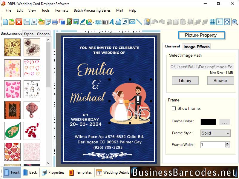 Screenshot of Optimization Weeding Card Software