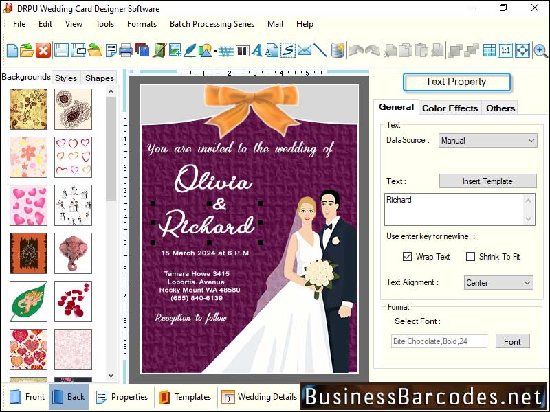 Screenshot of Professional Wedding Card Maker