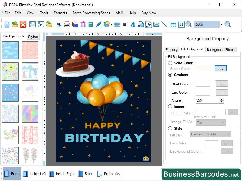 Screenshot of Birthday Wishing Card Maker Software 12.4