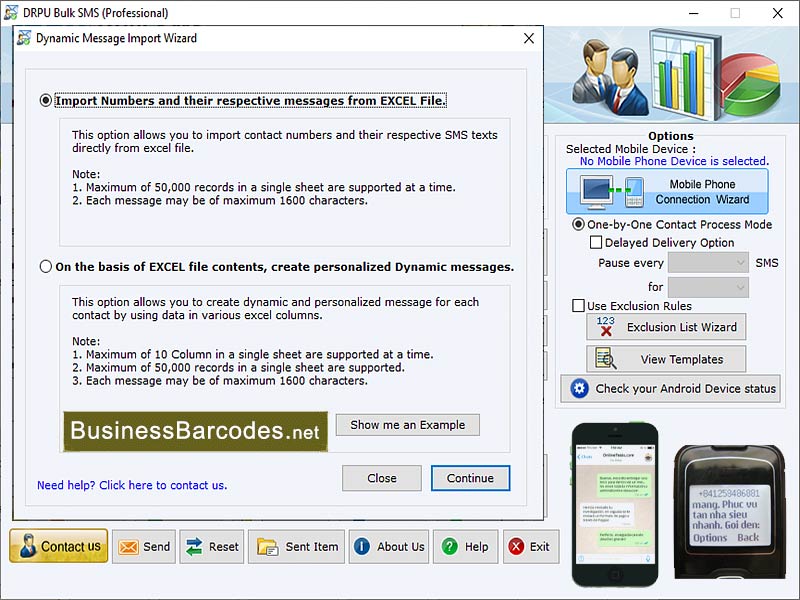 Screenshot of Android Bulk SMS Application 9.2.2.3