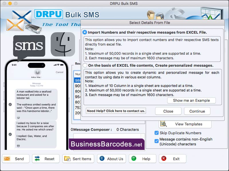 Screenshot of Customize Bulk SMS Sender Program 5.6.4.3