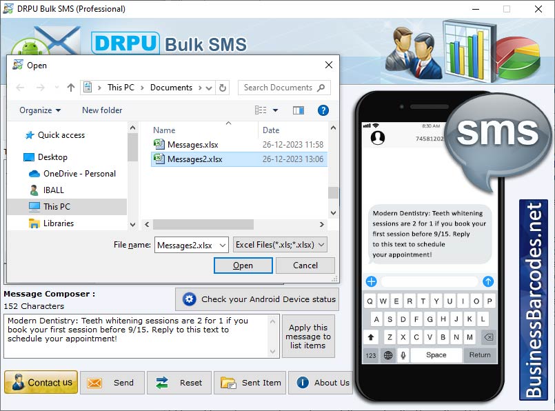 Screenshot of Bulk SMS Service Provider Tool