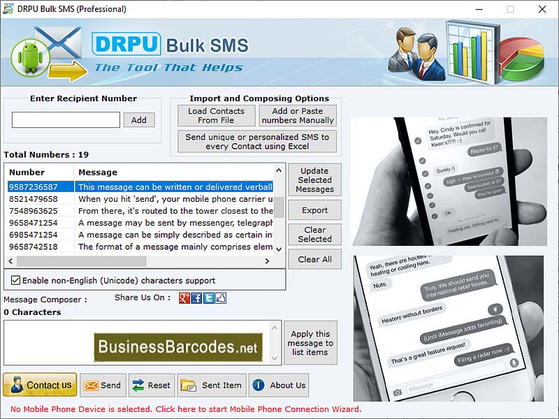Screenshot of Mass SMS Marketing Solution