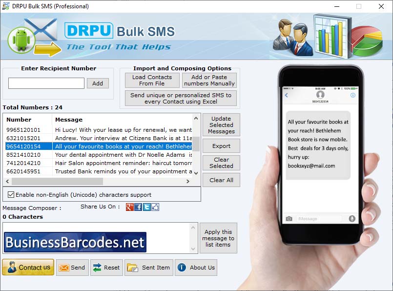 Screenshot of Bulk SMS Marketing Software