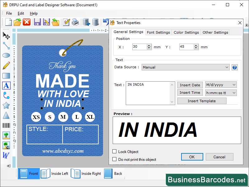 Screenshot of Card Design Software for PC