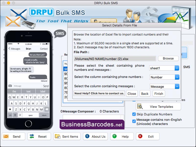 Screenshot of Bulk SMS Provider Application 7.9.3.6