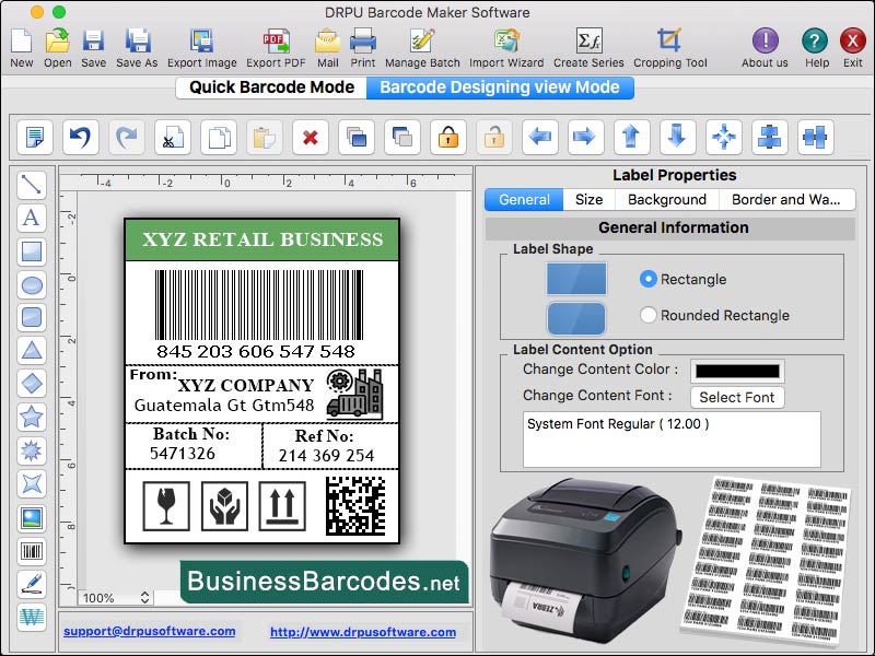 Screenshot of Generate Barcode Software for Mac