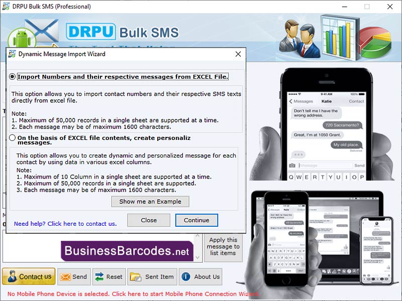 Screenshot of PC to Mobile SMS Software