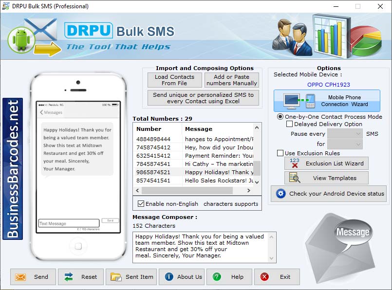 Screenshot of Professional Messaging Application