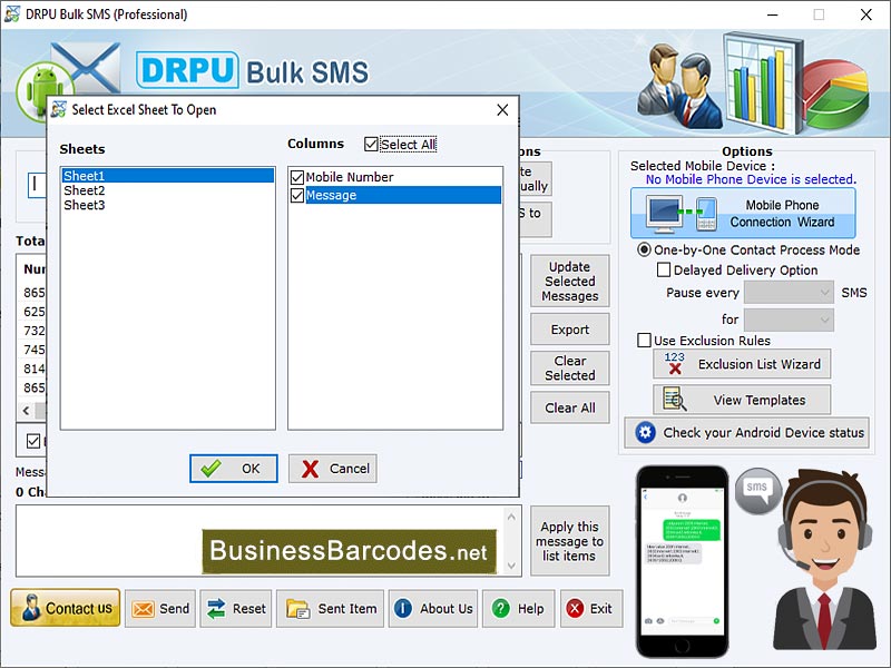 Screenshot of Bulk SMS Text Messenger Software 9.2.3.4
