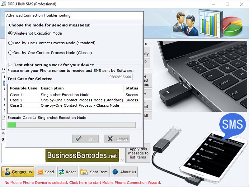 Screenshot of MMS Marketing Tool for USB Modem