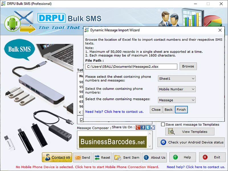 Screenshot of Bulk SMS USB Modem Software