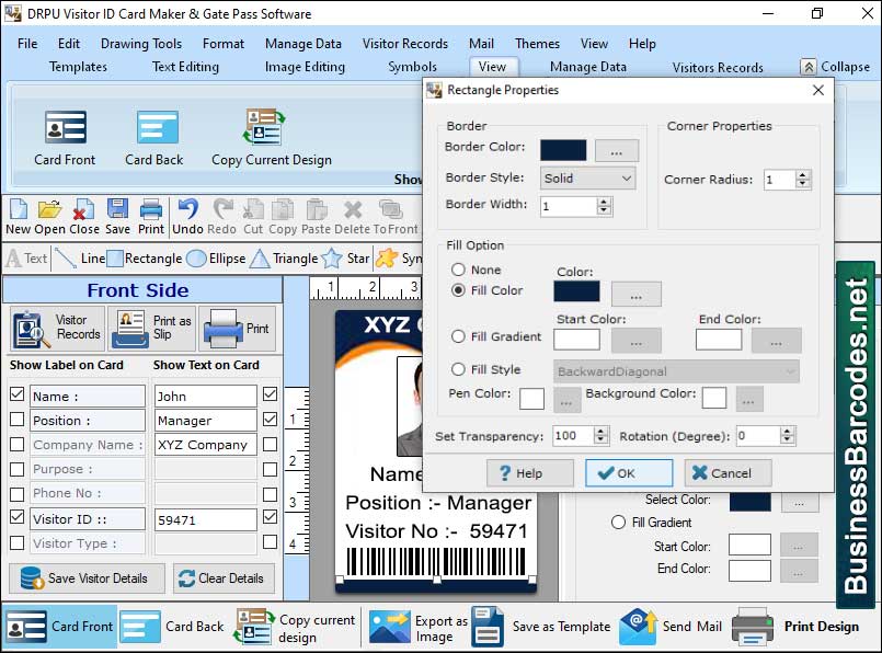 Screenshot of Visitor Management System Application 6.9.8