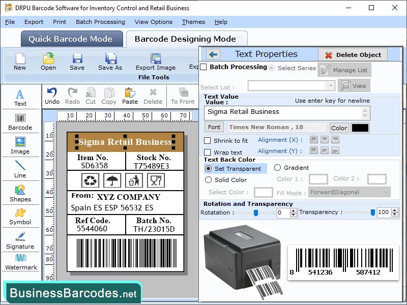 Business Barcode software Windows 11 download