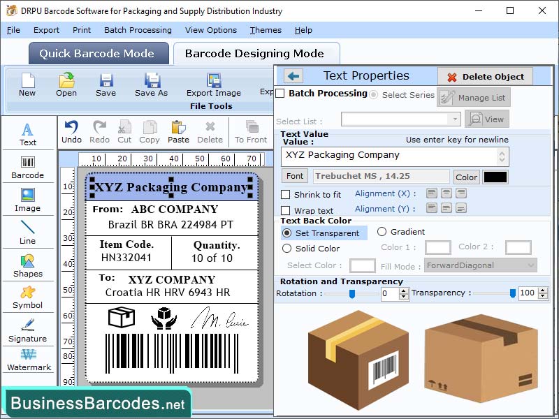 Screenshot of Barcode Designing Software 7.6.9.5