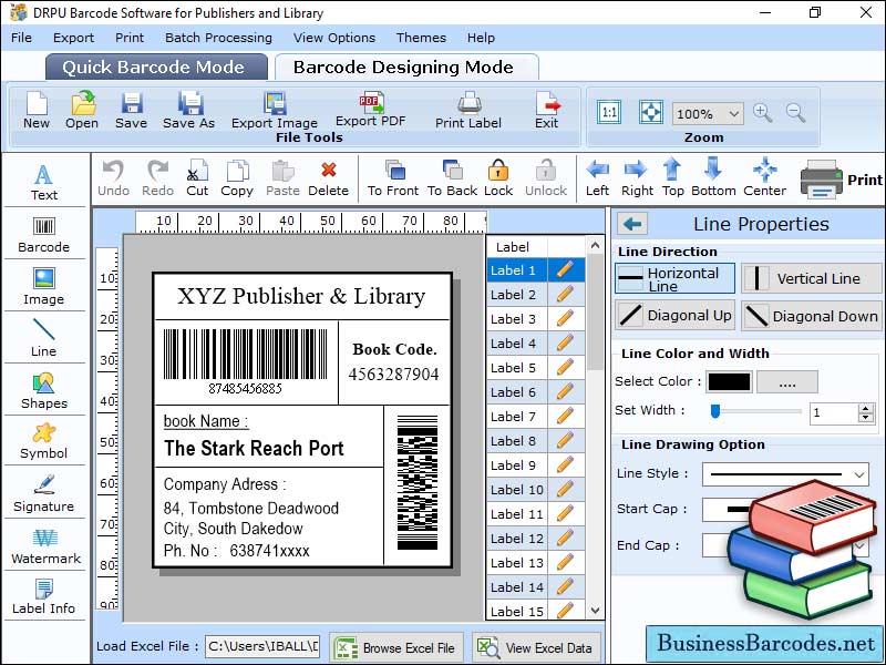 Screenshot of Library Barcode Maker Software