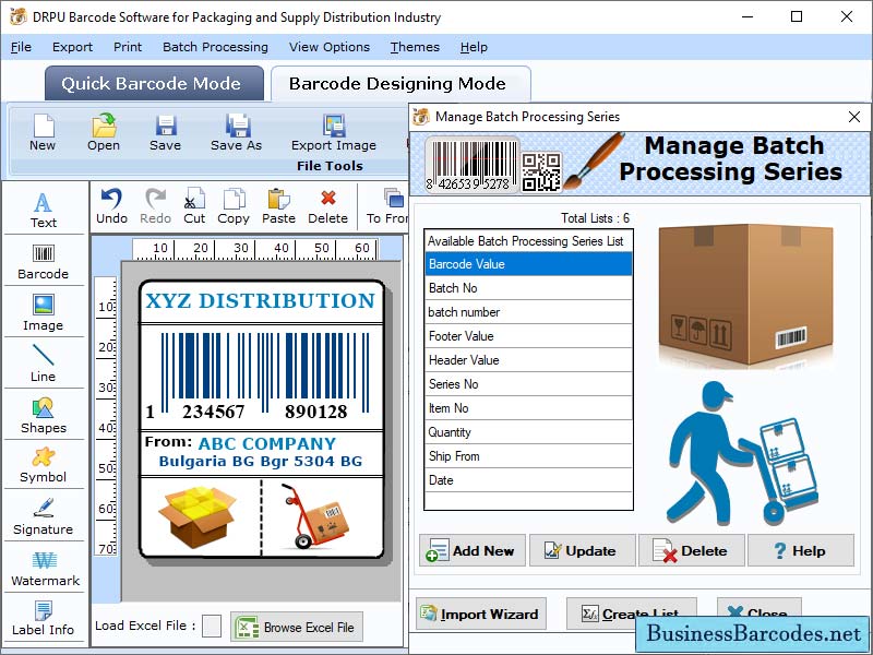 Screenshot of Packaging Industry Barcode Tool 4.2