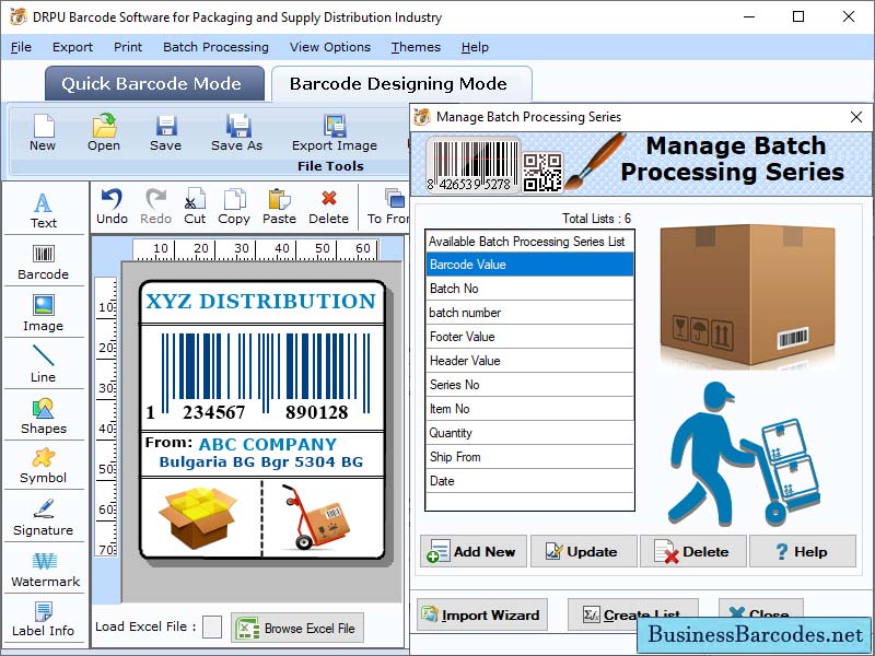 Packaging Industry Barcode Tool screenshot