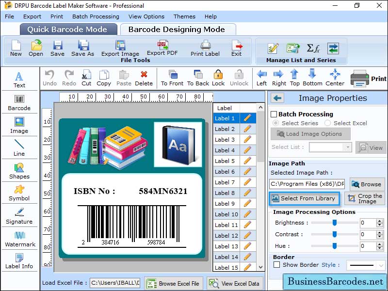 Screenshot of Publisher Barcode Maker Application