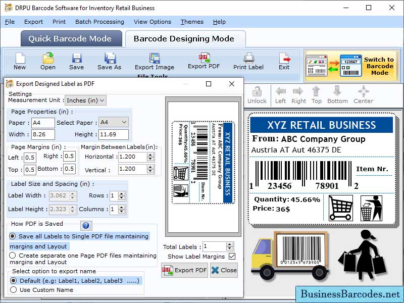 Retail Barcode Label Maker Software software